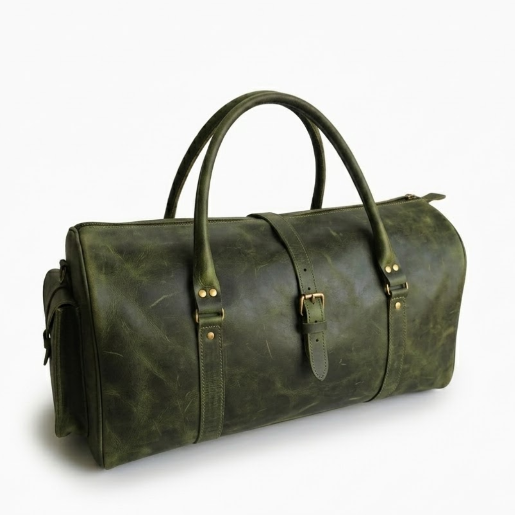 Hunter Leather Overnight Duffel Bag