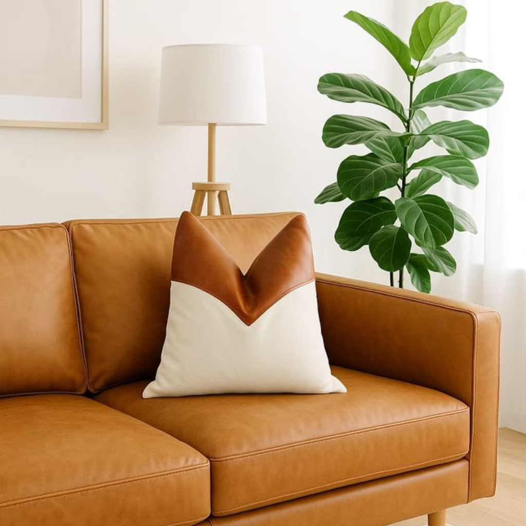 Canvas Cushion Leather Cover - Image 2