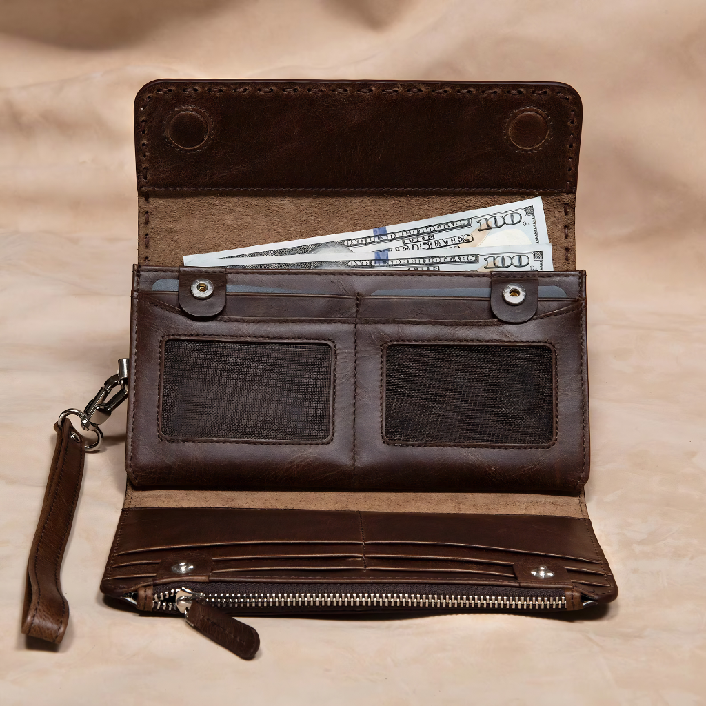 Wristlet Leather Wallet for Women - Image 2