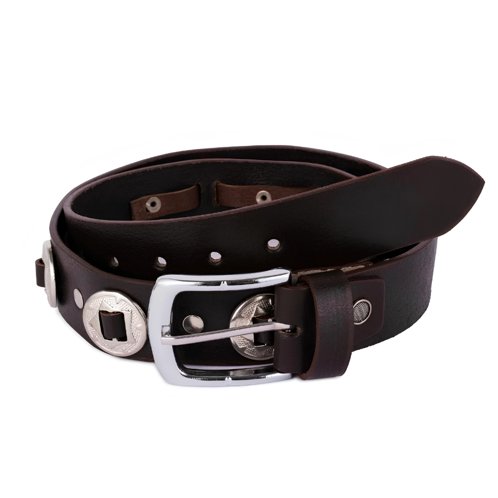 The Maverick Concho Leather Belt