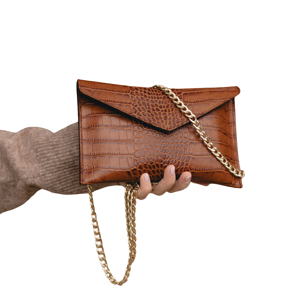 Croc-Embossed Ladies Clutch