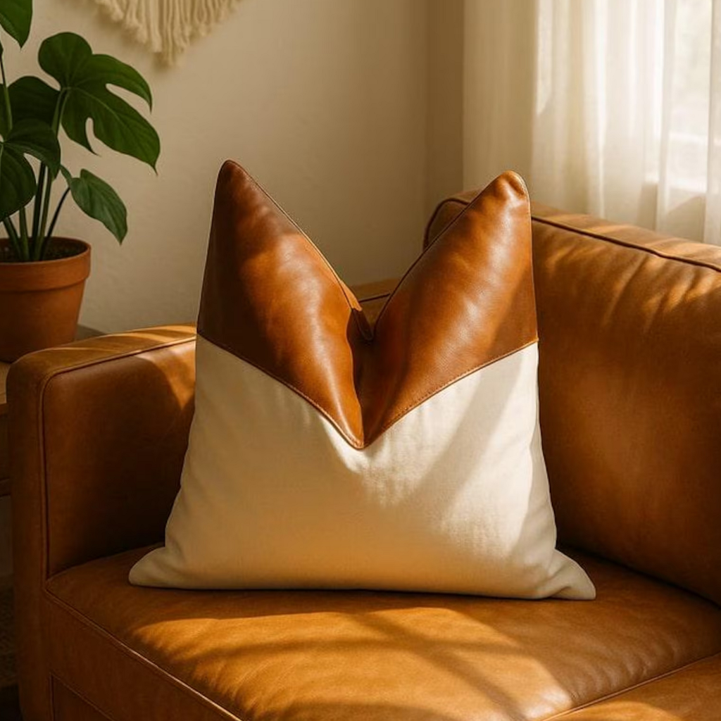 Canvas Cushion Leather Cover - Image 3