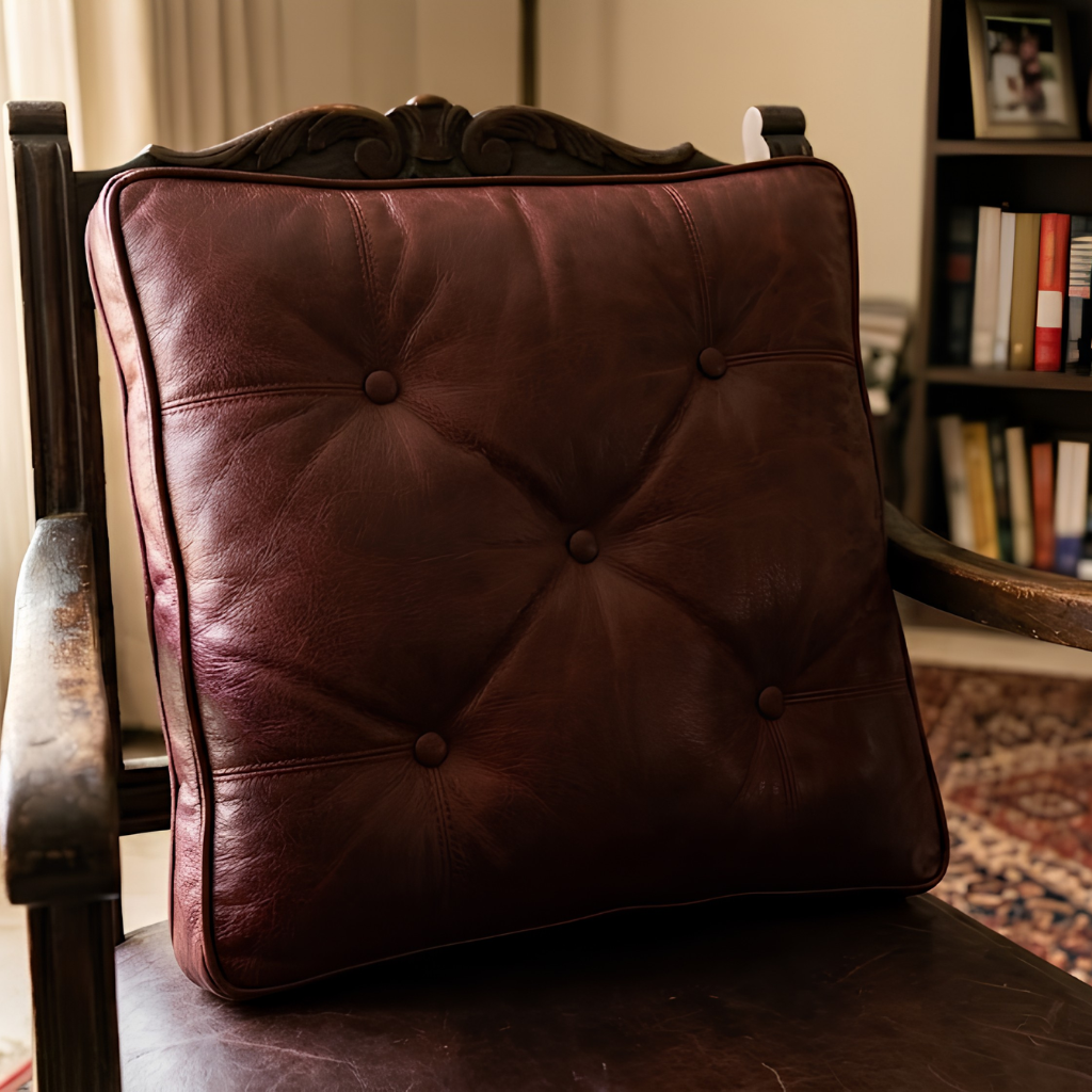 Pieltoro Tufted Leather Cushion Cover - Image 2