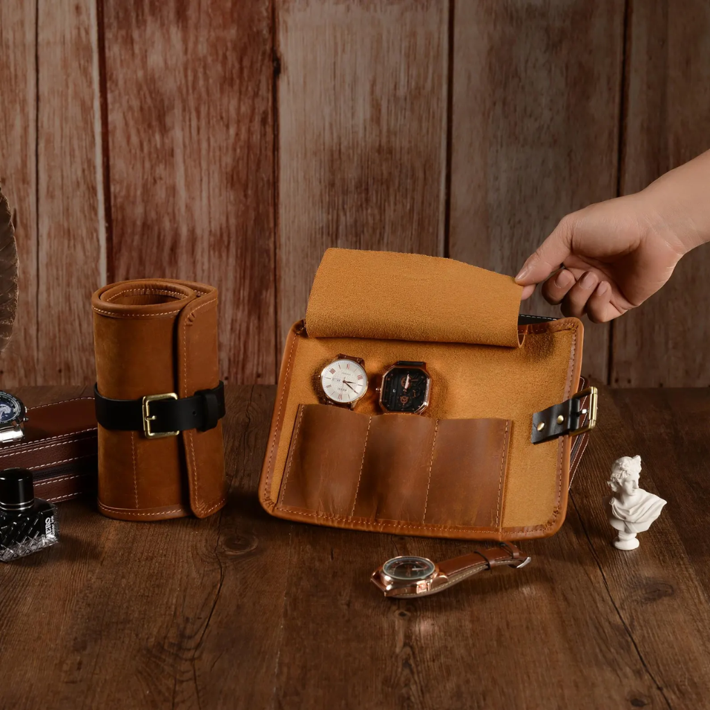 Luxury Leather Watch Roll - Image 2