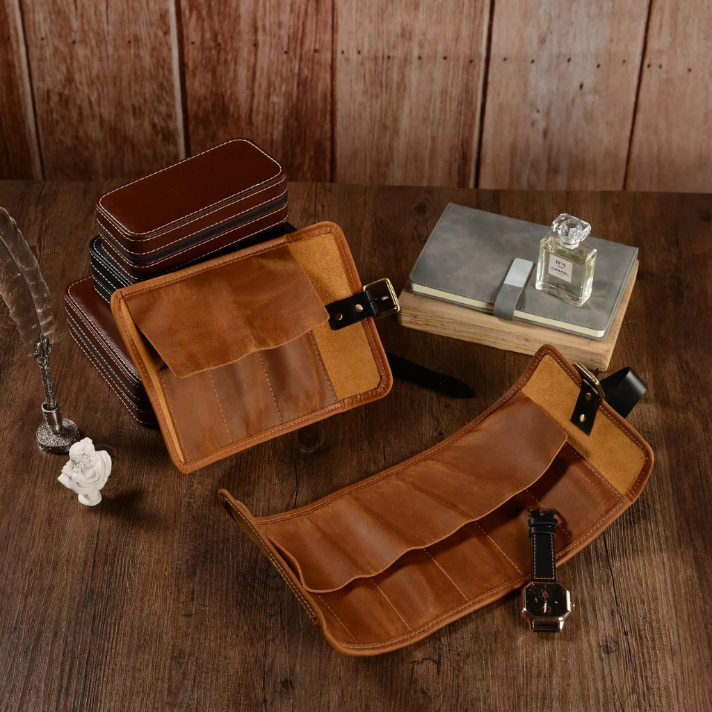 Luxury Leather Watch Roll - Image 3