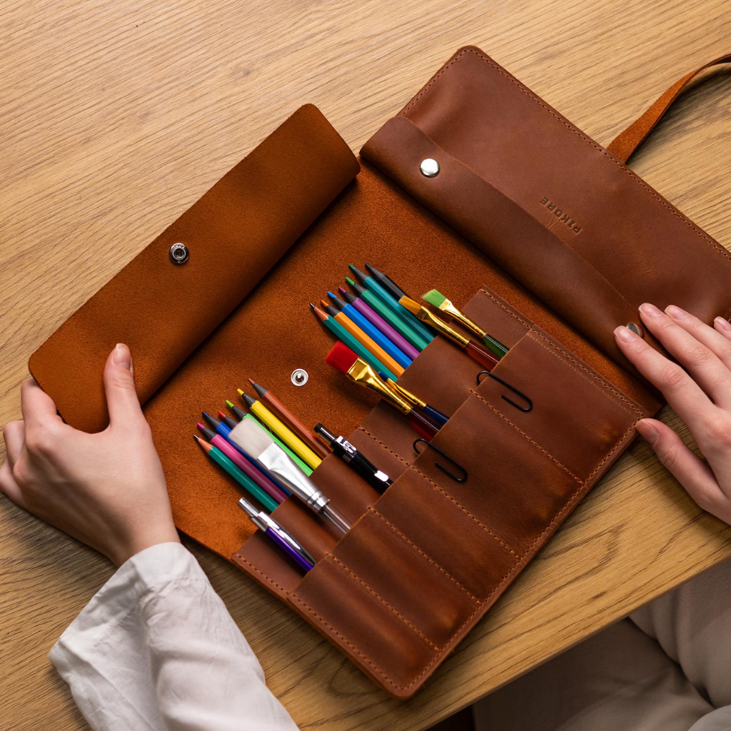 Rustic Roll-up Leather Bag - Image 3