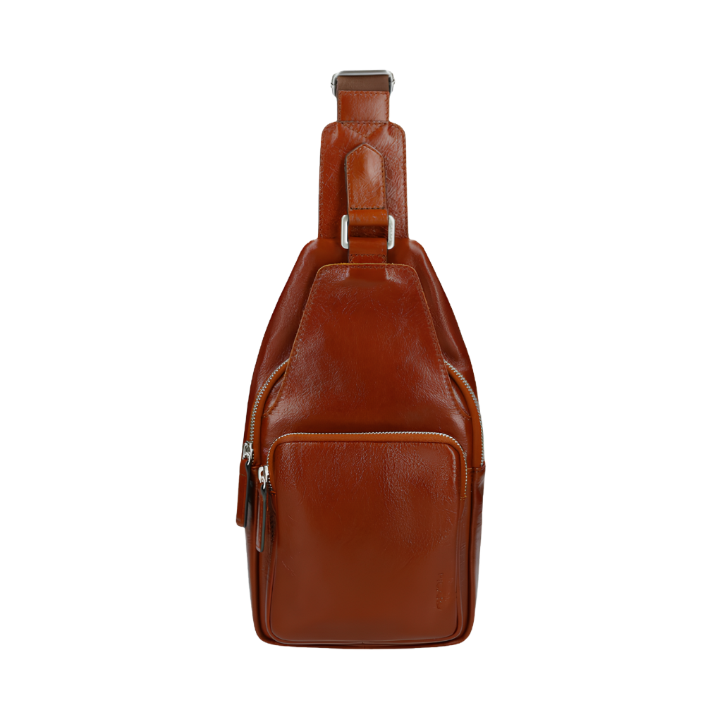 Rich Cognac-Brown Leather Sling bag