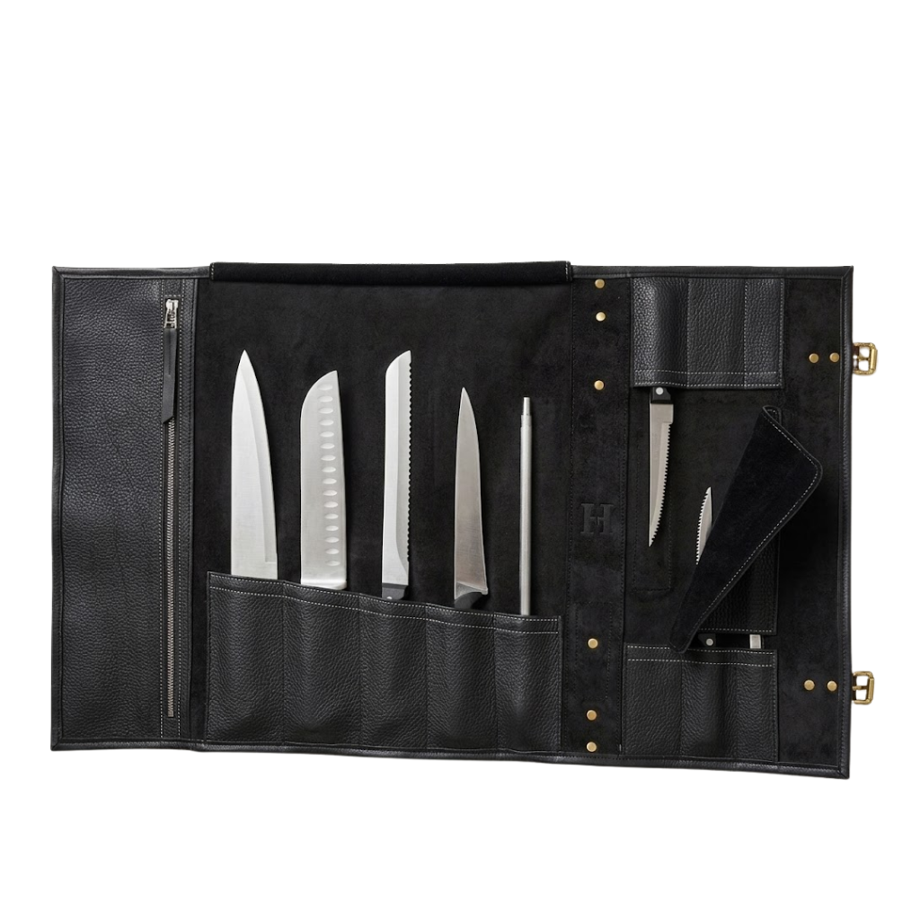 Premium Leather Knife Roll Bag