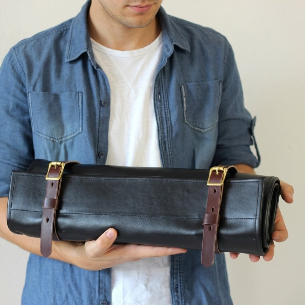Premium Leather Knife Roll Bag - Image 3