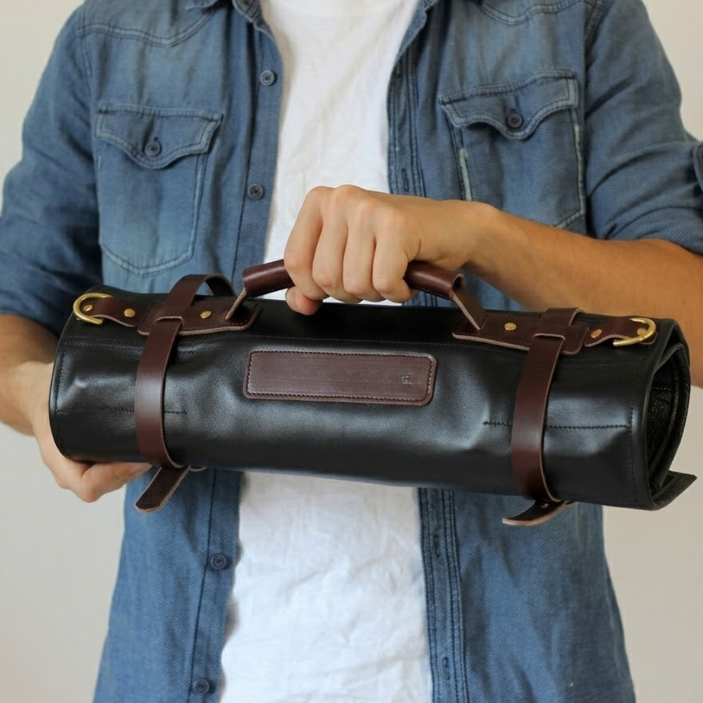 Premium Leather Knife Roll Bag - Image 2