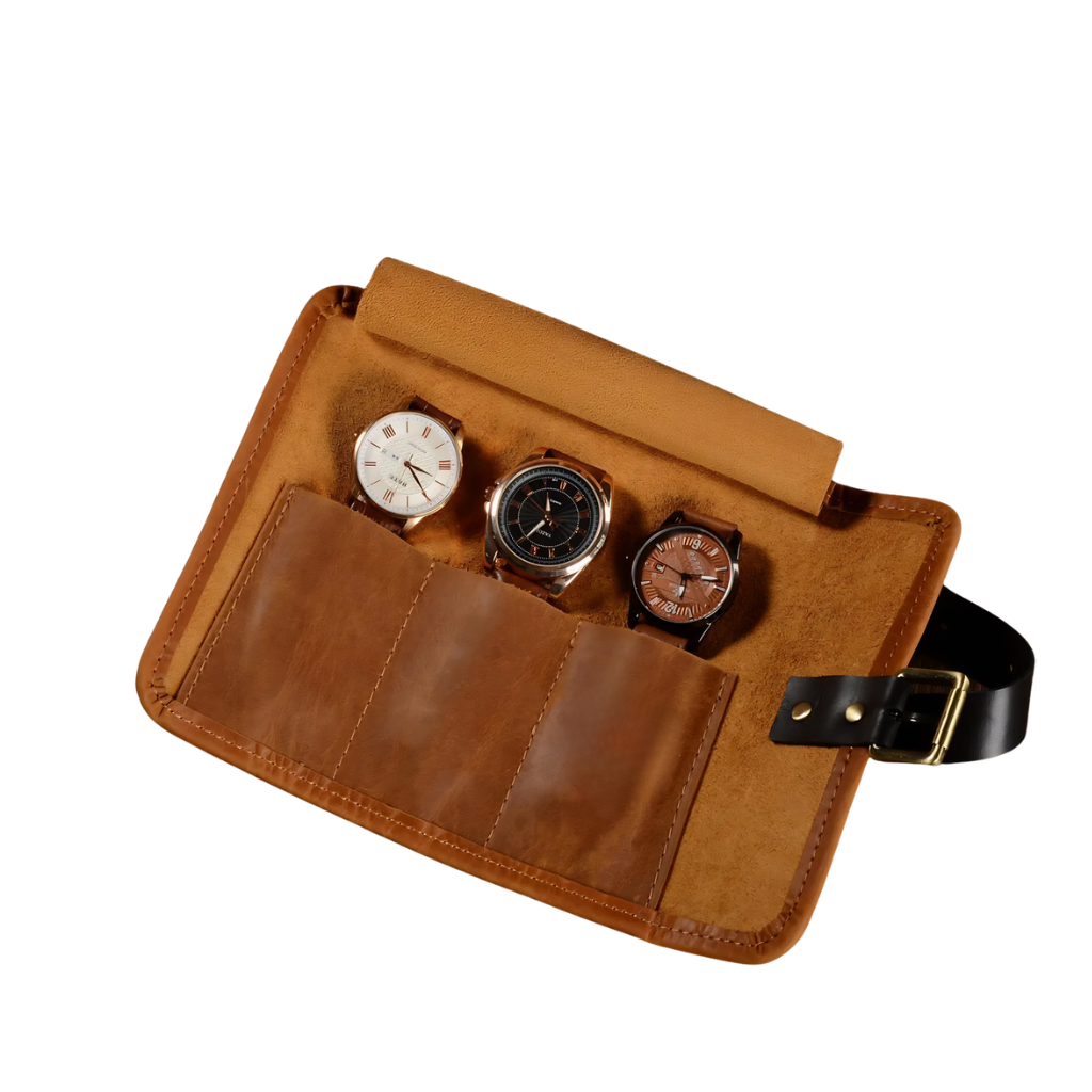 Luxury Leather Watch Roll