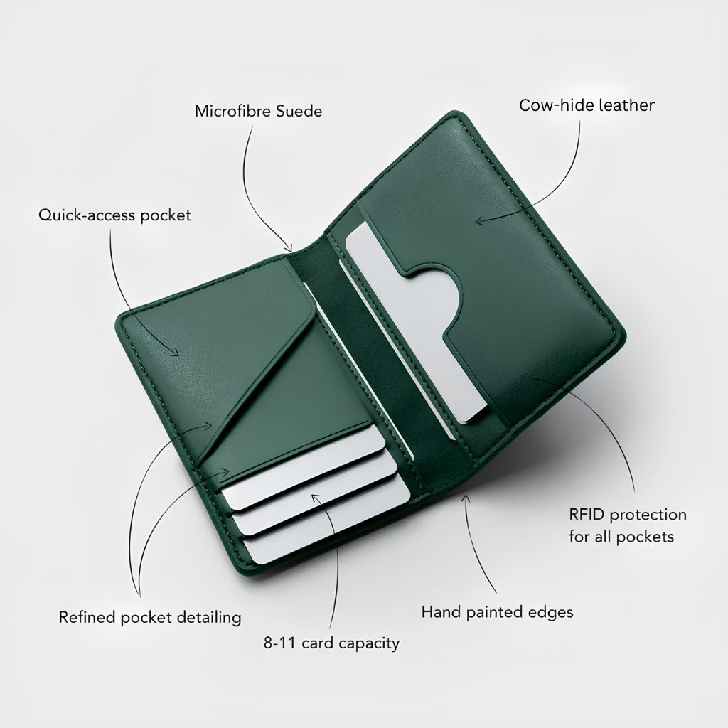 Premium Slim Bi-fold Leather Wallet - Image 4