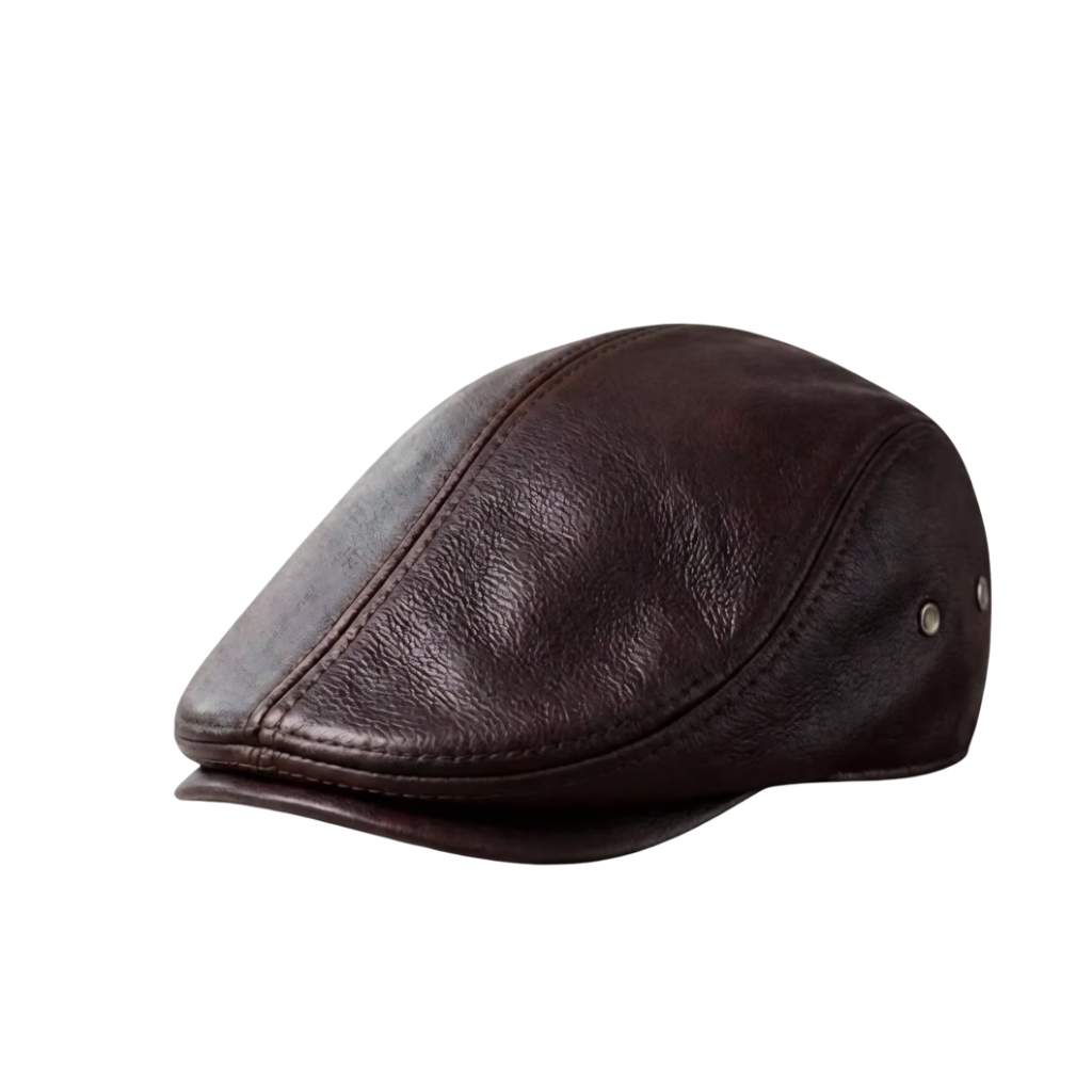 Vintage Ivy-Leather Flat Cap