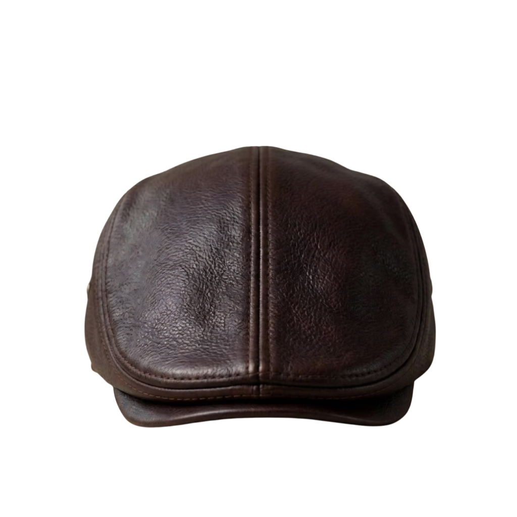 Vintage Ivy-Leather Flat Cap - Image 2