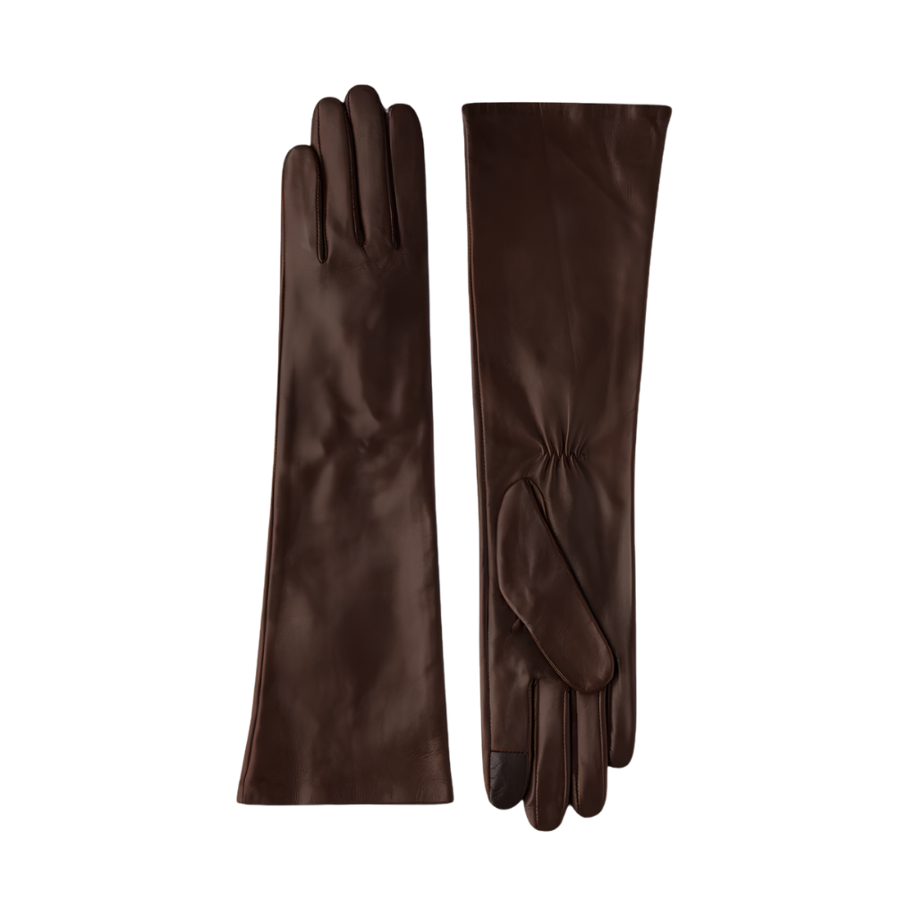 Long Leather Winter Gloves