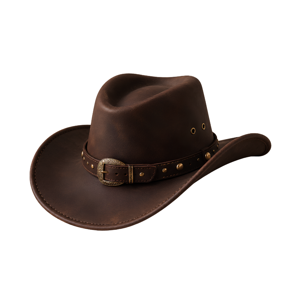 Ranch Cowboy Cow Leather Hat