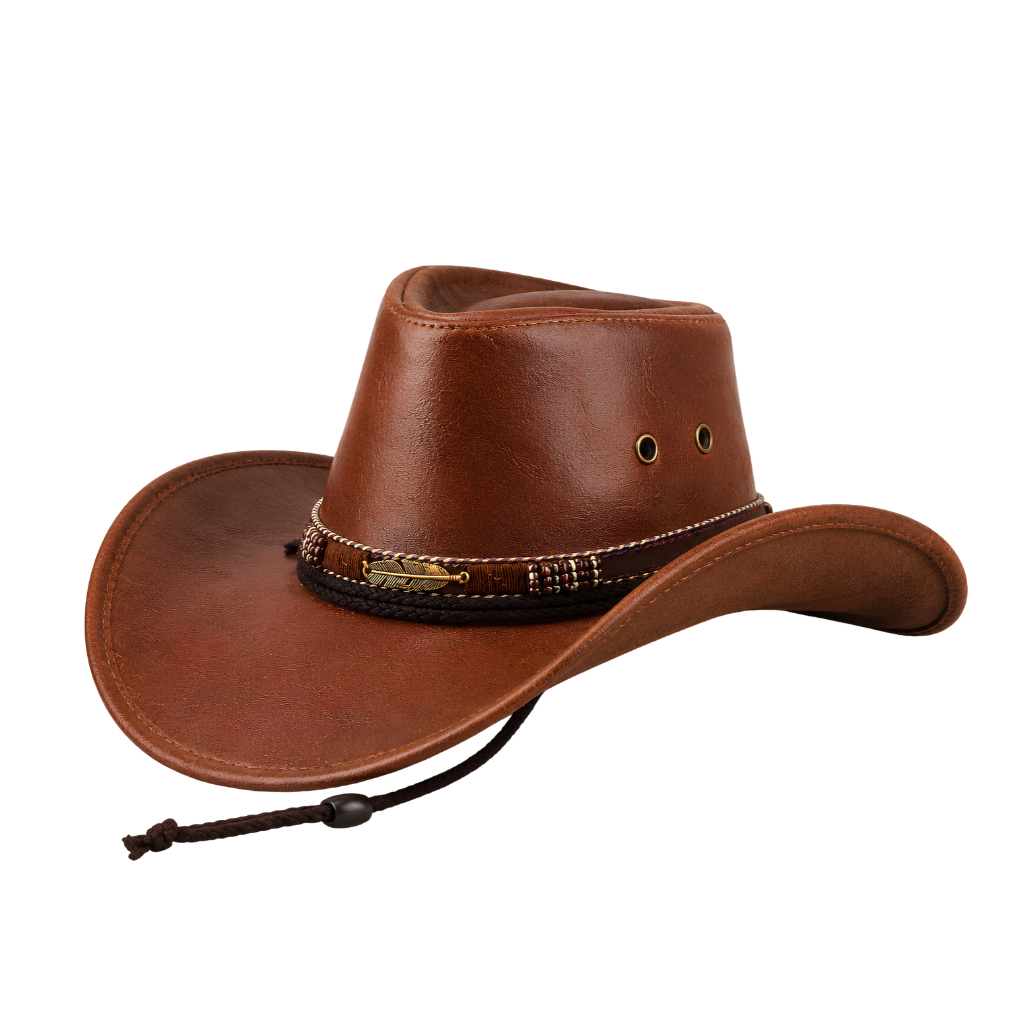 Rugged Cowboy Cow Leather Hat